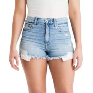 American Eagle Super Stretch Curvy Hi-Rise Shortie Jean Shorts Size 4 Light Wash